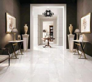 Elegant bathroom adorned with a chic pattern of black and white tiles, enhancing the overall contemporary decor.